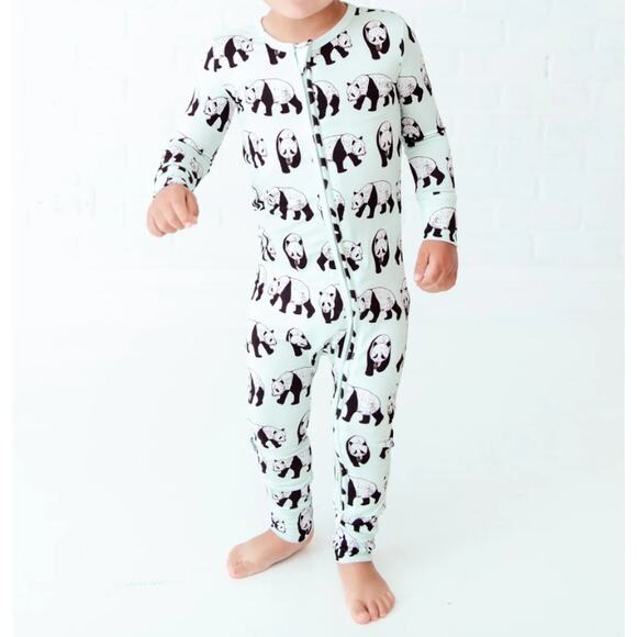Dreamiere Pandamonium Convertible Footie Bamboo Jammies 2T Mint Green Panda - Picture 1 of 12